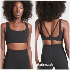 NWT Athleta A-C Exhale Bra in Powervita // Black